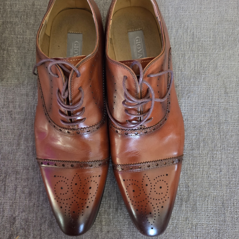 Giovanni Brown Leather Men's Dress Shoes